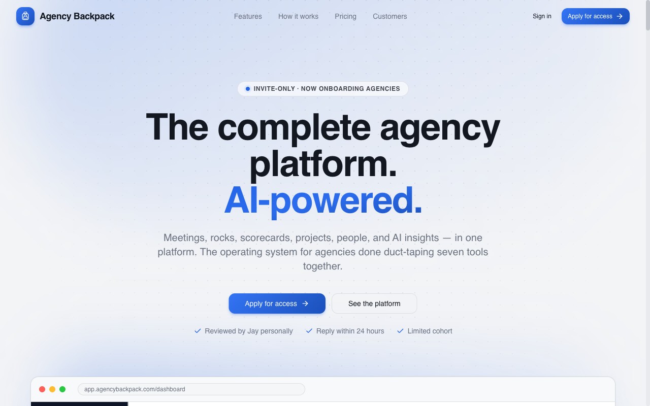 Agency Backpack screenshot